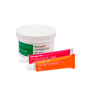 Kit de Silicón de tipo Zetaplus, material especial para la impresión de la marca Zhermack contiene 200 ml. + 40 ml. + 60 ml.